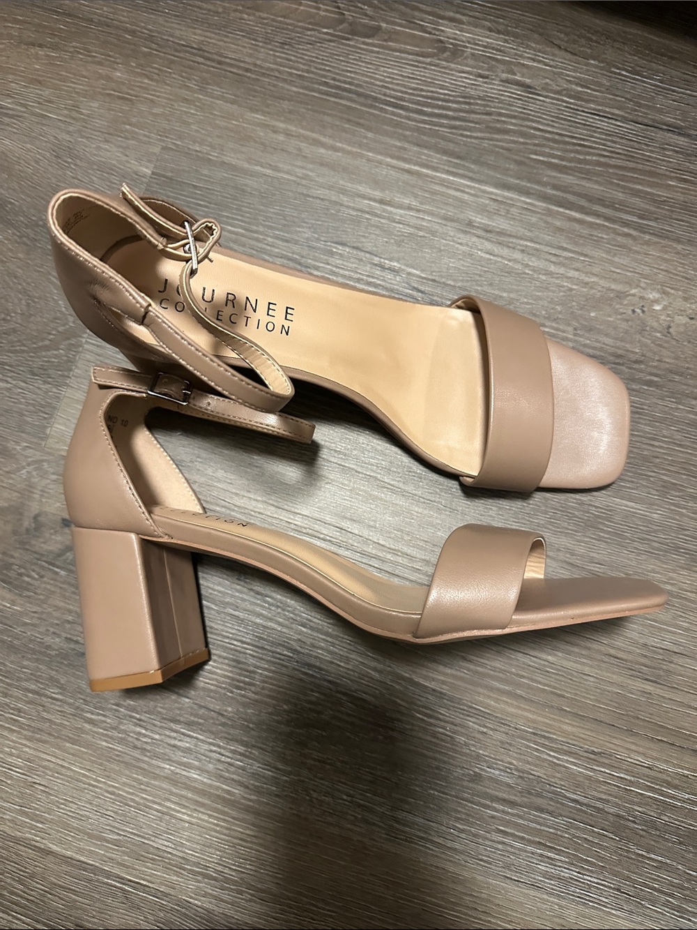 Journee Collection Heel Sandals with Ankle Strap size 9.5